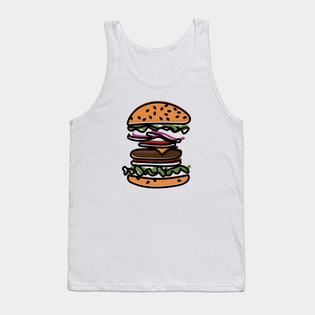 Cool Burger Tank Top by TeeFusion-Hub